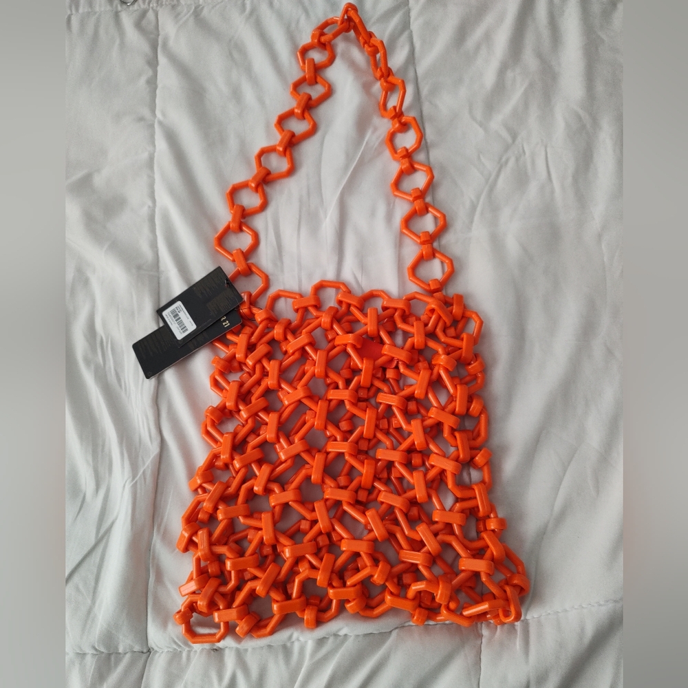 Forever 21 Orange Chain Link Purse